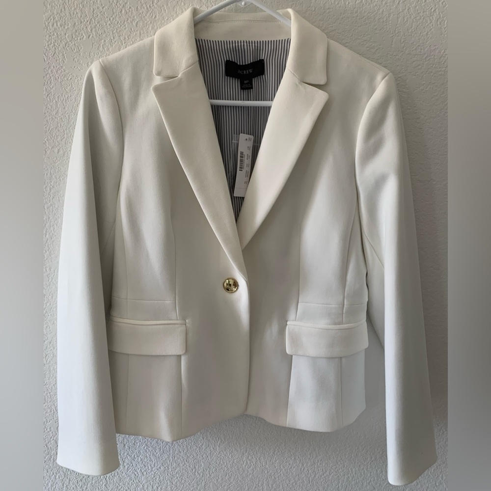 NWT J Crew White Peplum Blazer